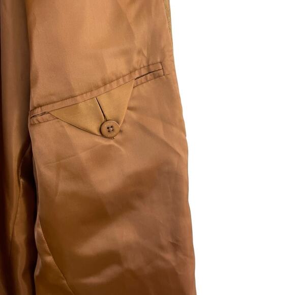 Staud Corrine Suede Calf Leather Single Breasted Blazer Jacket Tan Brown Size XL - Picture 8 of 14